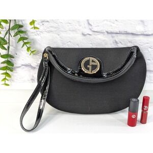 LOT 3!🖤GIORGIO Armani Beauty Clutch Mini Purse Black Gold Lipstick Maestro 400